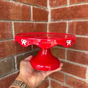 TARGET BULLSEYE PLAYGROUND CERAMIC CAKE STAND RIBBON 1CT